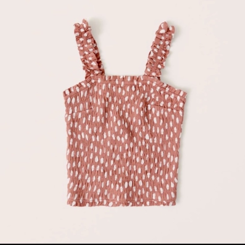 Abercrombie smocked polka dot top